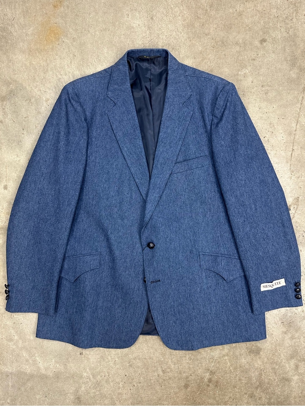 Vintage Dead Stock Mesquite Western Denim Blue Blazer